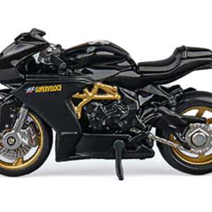 MV Agusta Superveloce 800 Motorcycle Black and Gold with Figure 1/64 Diecast Model by CM Model from the Sports Car Racing Collectibles store collection.