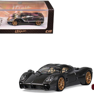 Pagani Utopia Full Carbon with Gold Wheels 1/64 Diecast Model Car by CM Model from the Sports Car Racing Collectibles store collection.