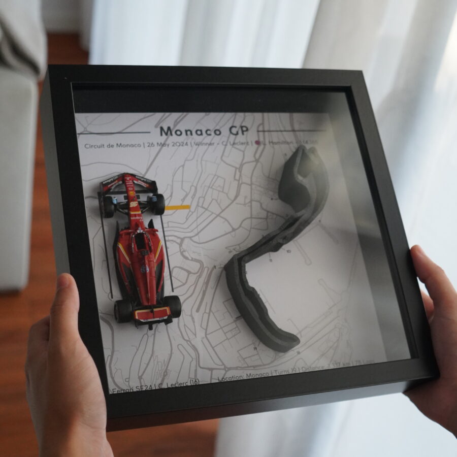 Leclerc 2024 Monaco Grand Prix Formula 1 Frame - F1 gift Abu Dhabi GP - Yas Marina Track Art