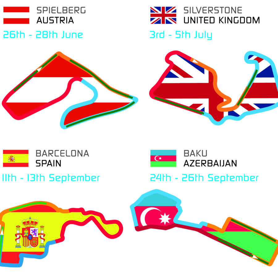 Formula 1 2026 Season Circuit and Country Flag Landscape Wall Calendar F1 poster Abu Dhabi GP - Yas Marina Track Art
