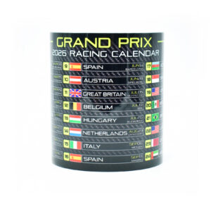 Grand Prix 2026 Season Racing Calendar Mug - Neon Green Edition - Formula Fan Gift - Race Schedule Coffee Cup - Hamilton - Norris  by Legacy Legends
