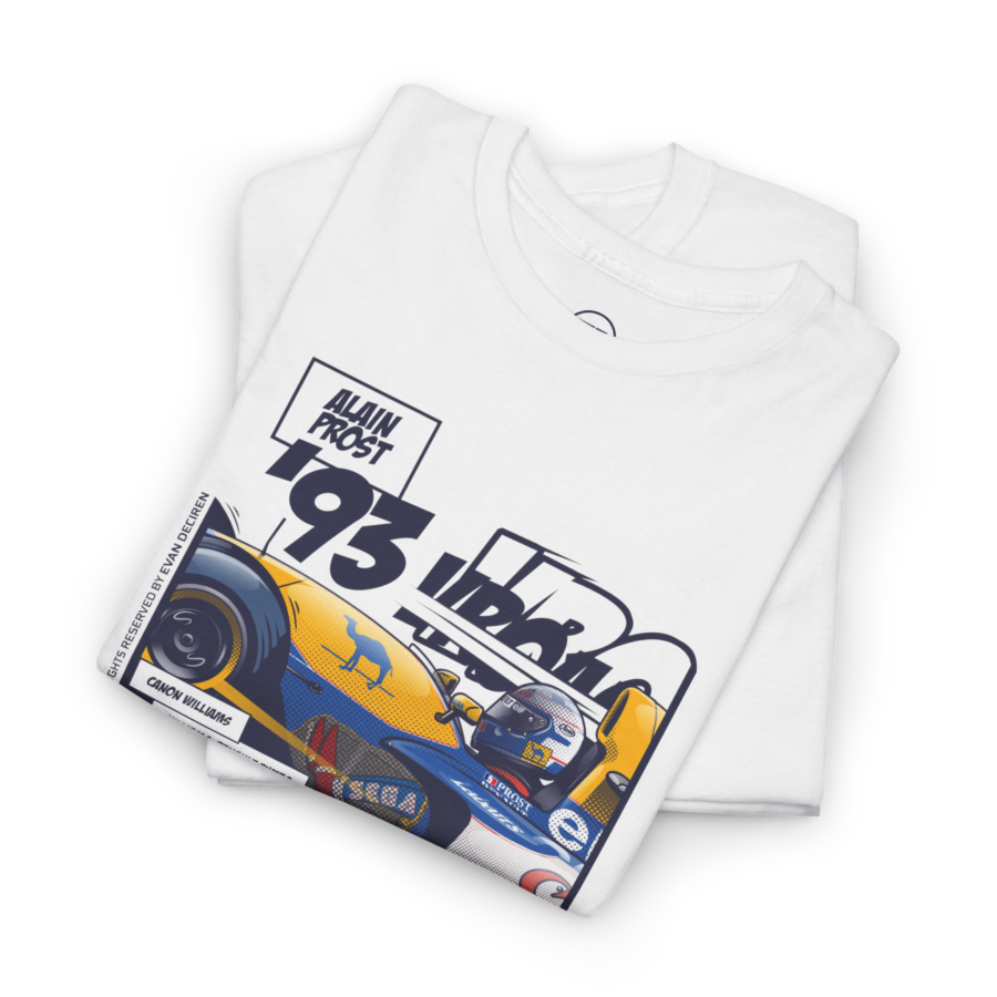 Alain Prost 1993 Williams FW15C T-Shirt | Formula One Legend Racing Tee | Formula 1 Vintage Motorsport Shirt F1 Jackets