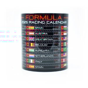 Formula 2026 Racing Calendar Mug - Red Edition - GP Race Dates & Circuits - Hamilton - Norris - Coffee Cup - Motorsport Fan Gifts  by Legacy Legends