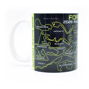 Formula 2026 Racing Circuits Mug - Neon Green Edition - GP Race Track Outlines - Hamilton - Norris - Coffee Cup - Motorsport Gifts  by Legacy Legends