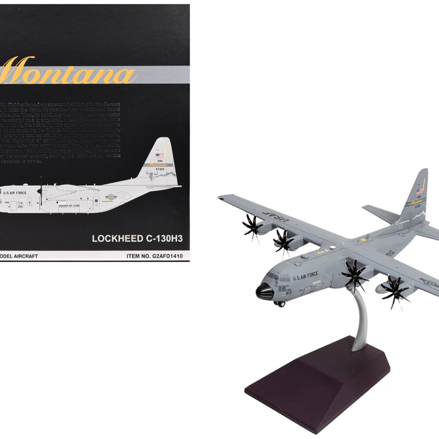 Lockheed C-130H3 Hercules Transport Aircraft "Montana Air National Guard, Great Falls ANGB" United States Air Force "Gemini 200" Series 1/200 Diecast Model Airplane by GeminiJets Automotive