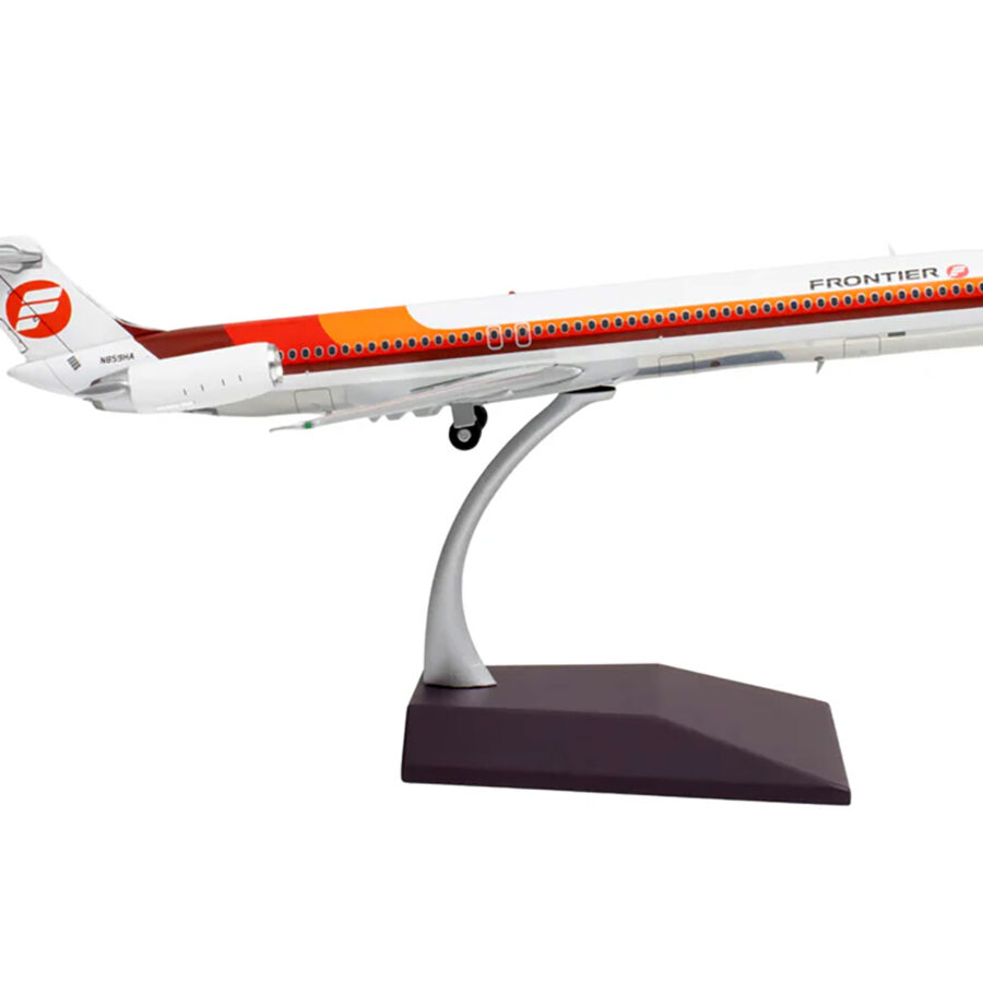 McDonnell Douglas MD-81 Commercial Aircraft "Frontier Airlines" (N859HA) White with Red and Orange Stripes "Gemini 200" Series 1/200 Diecast Model Airplane by GeminiJets Automotive