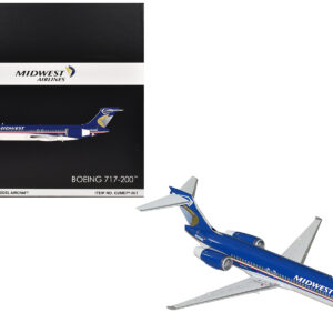 Boeing 717-200 Commercial Aircraft "Midwest Airlines" (N920ME) Blue and White "Gemini 200" Series 1/200 Diecast Model Airplane by GeminiJets from the Sports Car Racing Model Cars store collection.