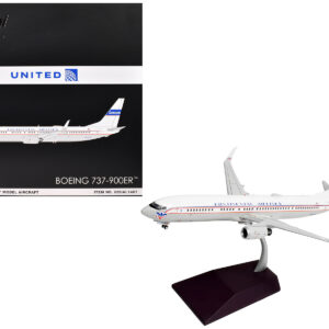 Boeing 737-900ER Commercial Aircraft "Continental Airlines - United Airlines" (N75435) White with Red and Blue Stripes "Gemini 200" Series 1/200 Diecast Model Airplane by GeminiJets from the Sports Car Racing Model Cars store collection.