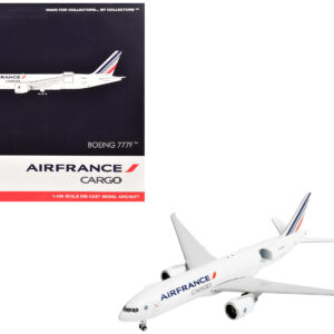 Boeing 777F Commercial Aircraft "Air France Cargo" (F-GUOC) White with Red and Blue Striped Tail "Interactive Series" 1/400 Diecast Model Airplane by GeminiJets  by Diecast Mania