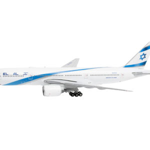 Boeing 777-200ER Commercial Aircraft "EL AL Israel Airlines" (4X-ECB) White with Blue Stripes 1/400 Diecast Model Airplane by GeminiJets  by Diecast Mania