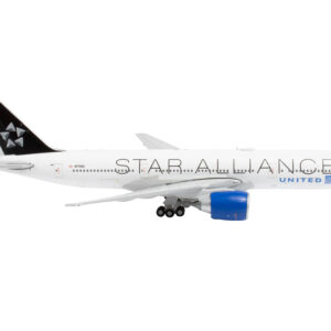 Boeing 777-200ER Commercial Aircraft "United Airlines Star Alliance" (N77022) White with Black Tail 1/400 Diecast Model Airplane by GeminiJets  by Diecast Mania