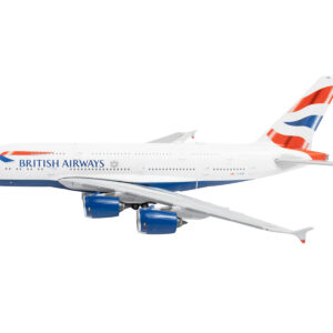 Airbus A380 Commercial Aircraft "British Airways" (G-XLEE) White with Striped Tail 1/400 Diecast Model Airplane by GeminiJets  by Diecast Mania