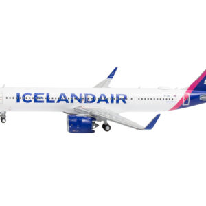 Airbus A321neo Commercial Aircraft "Icelandair" (TF-IAA) White with Blue and Pink Tail 1/400 Diecast Model Airplane by GeminiJets  by Diecast Mania