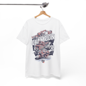Marc Marquez 2025 World Champion T-Shirt | MotoGP Legend Racing Tee | Motorcycle Comics Art from the MotoGP Gifts store collection.