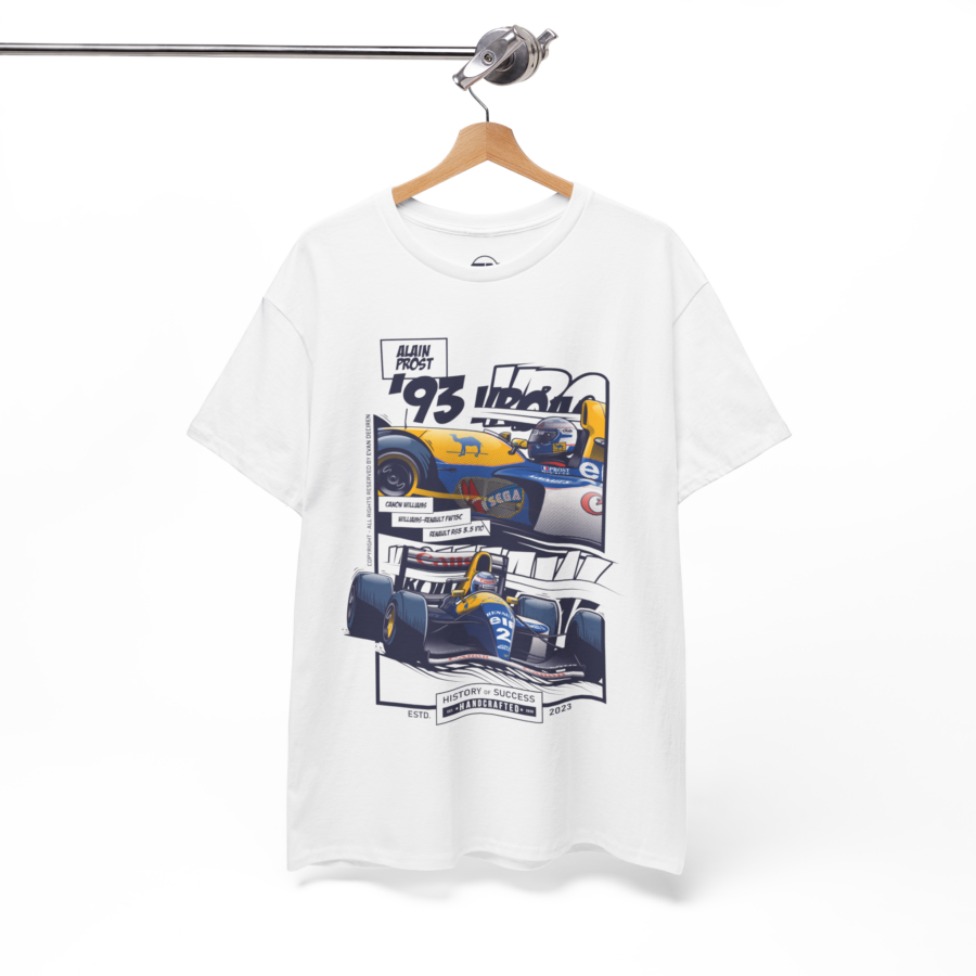 Alain Prost 1993 Williams FW15C T-Shirt | Formula One Legend Racing Tee | Formula 1 Vintage Motorsport Shirt from the F1 Official Merchandise store collection.