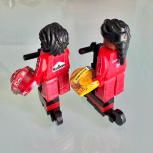 F1 Minifigure Scooter Hamilton 2025 And Schumacher 2000 F1 Ferrari from the F1 Model Cars store collection.