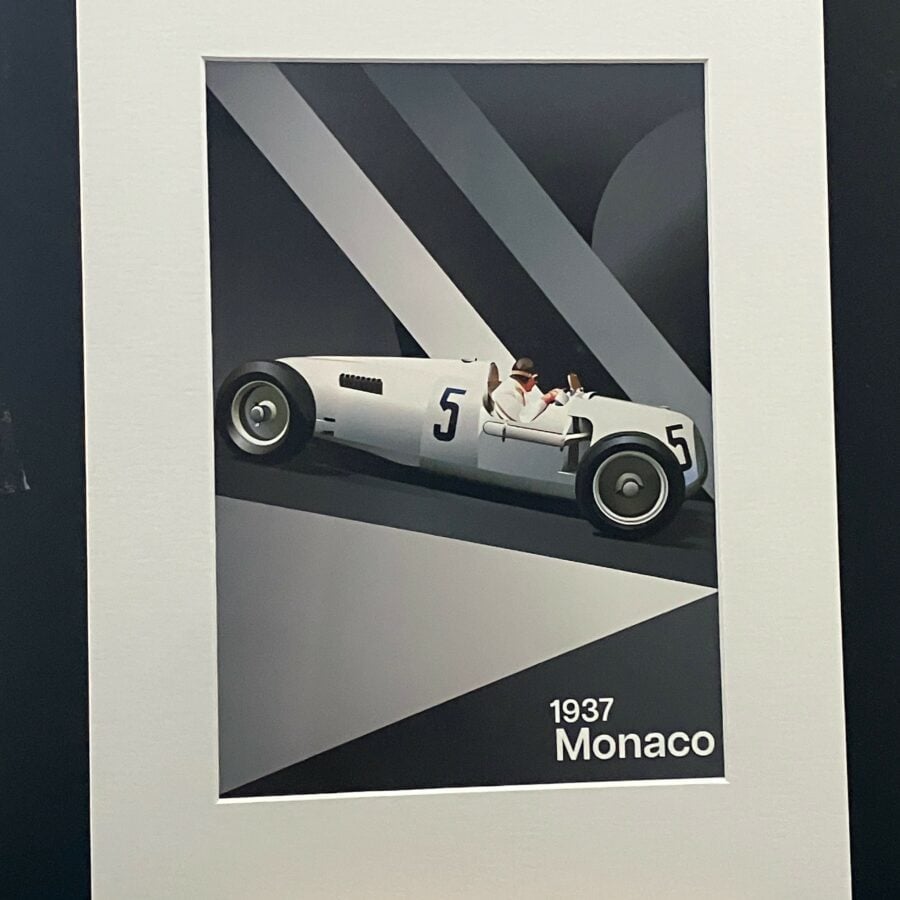Auto Union, 1937 Monaco Grand Prix poster A4 mounted print F1 Jackets