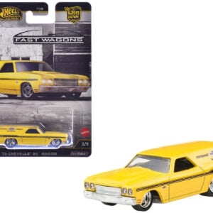 1970 Chevrolet Chevelle SS Wagon "Yenko" Yellow "Fast Wagons" Series Diecast Model Car by Hot Wheels Sports Car Racing Gifts by Diecast Mania