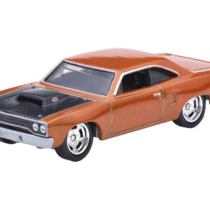 1970 Plymouth Road Runner Custom Copper Metallic with Black Hood "Furious 7" (2015) Movie "Fast & Furious" Series Diecast Model Car by Hot Wheels from the Sports Car Racing Model Cars store collection.