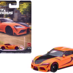 2021 Toyota GR Supra Orange and Black "F9" (2021) Movie "Fast & Furious" Series Diecast Model Car by Hot Wheels from the Sports Car Racing Model Cars store collection.