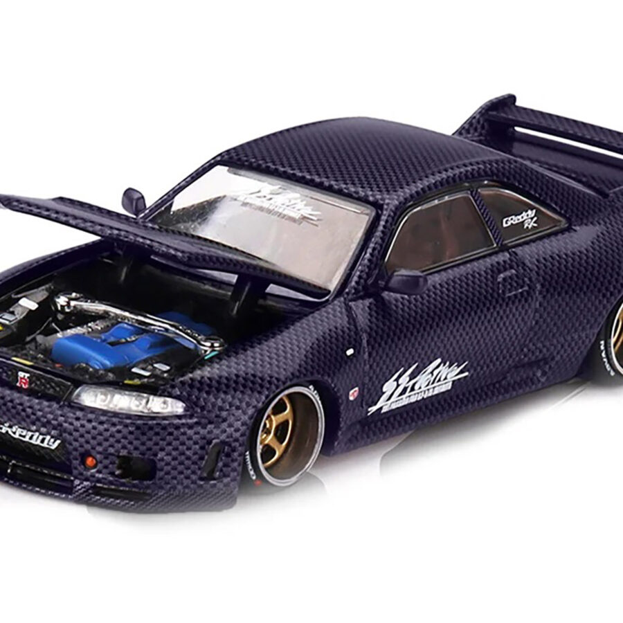 Nissan Skyline GT-R (R33) "Active Carbon R V2" RHD (Right Hand Drive) Purple Carbon (Designed by Jun Imai) "Kaido House" Special 1/64 Diecast Model Car by Mini GT from the Sports Car Racing Model Cars store collection.