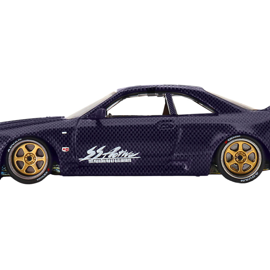 Nissan Skyline GT-R (R33) "Active Carbon R V2" RHD (Right Hand Drive) Purple Carbon (Designed by Jun Imai) "Kaido House" Special 1/64 Diecast Model Car by Mini GT Automotive
