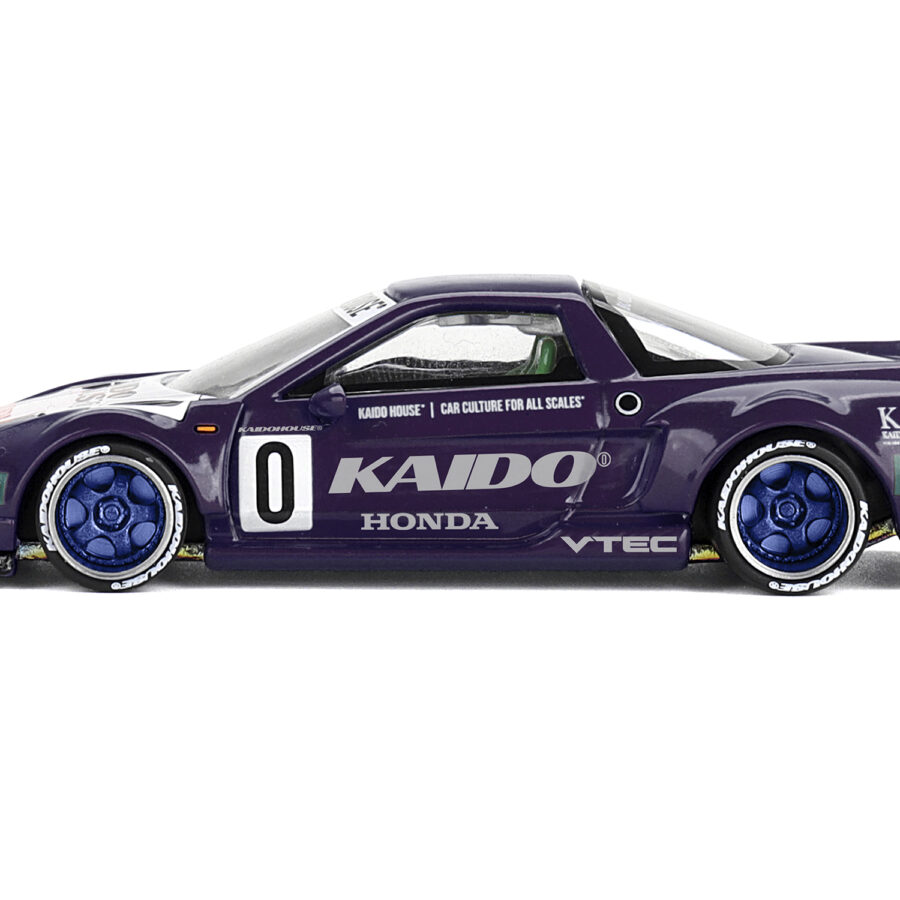 Honda NSX "Kaido Racing V2" #0 Purple with White Hood and Graphics (Designed by Jun Imai) "Kaido House" Special 1/64 Diecast Model Car by Mini GT Sports Car Racing Model Cars