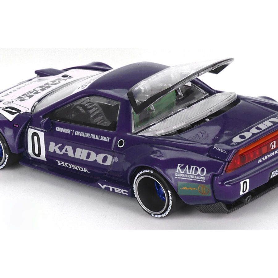 Honda NSX "Kaido Racing V2" #0 Purple with White Hood and Graphics (Designed by Jun Imai) "Kaido House" Special 1/64 Diecast Model Car by Mini GT Sports Car Racing Model Cars