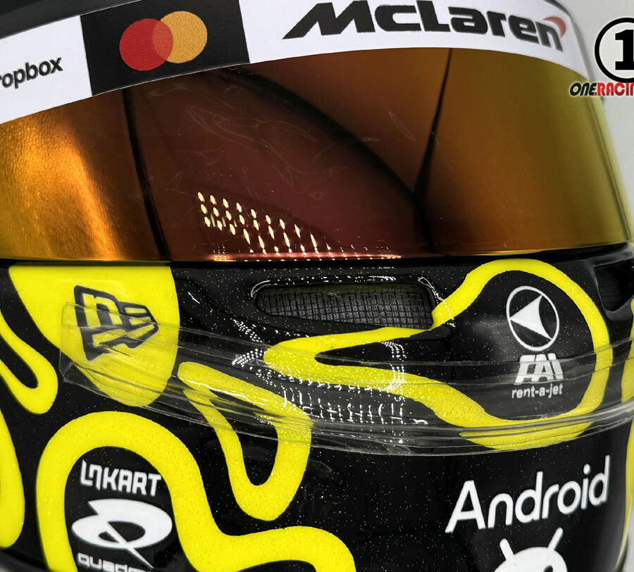 Lando Norris 2025 Bahrain GP F1 Replica Helmet Mc Laren F1 Bahrain GP - Sakhir Track Art