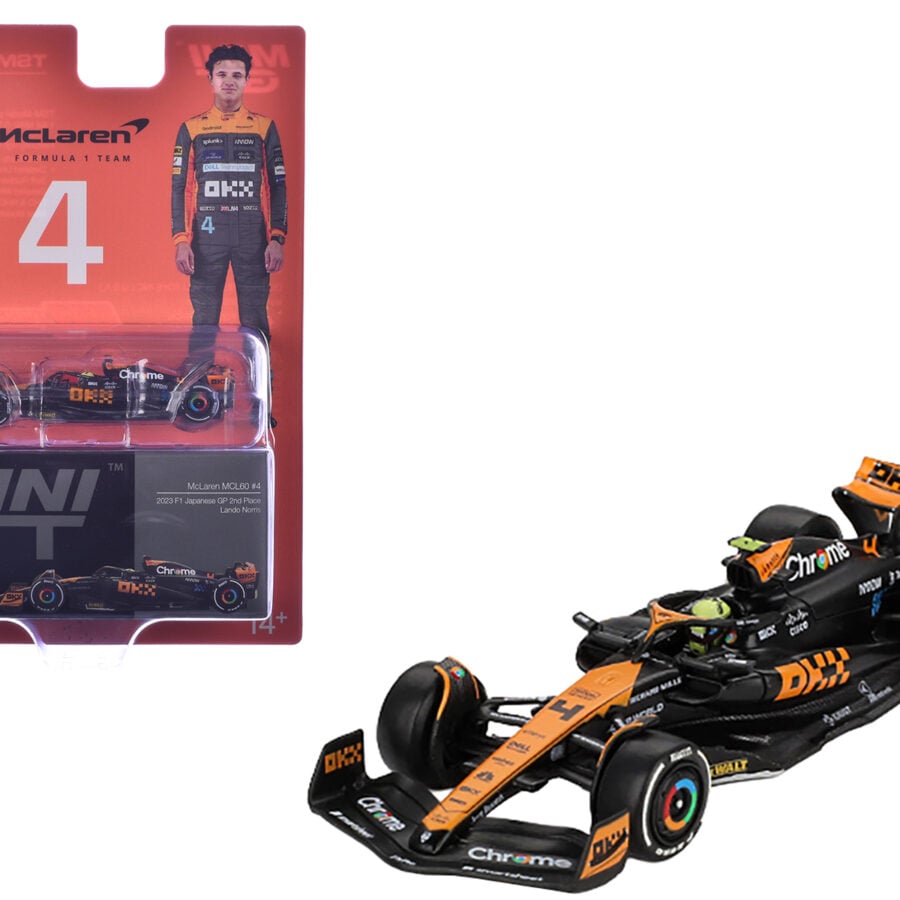 McLaren MCL60 #4 Lando Norris 2nd Place Formula One F1 "Japanese GP" (2023) Limited Edition 1/64 Diecast Model Car by Mini GT from the Sports Car Racing Collectibles store collection.