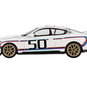 BMW 3.0 CSL #50 White with Blue and Red Stripes and Gold Wheels Limited Edition 1/64 Diecast Model Car by Mini GT from the Sports Car Racing Collectibles store collection.
