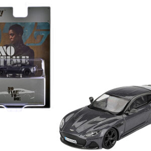 Aston Martin DBS RHD (Right Hand Drive) Gray Metallic 007 James Bond "No Time to Die" (2021) Movie Limited Edition 1/64 Diecast Model Car by Mini GT Automotive by Diecast Mania