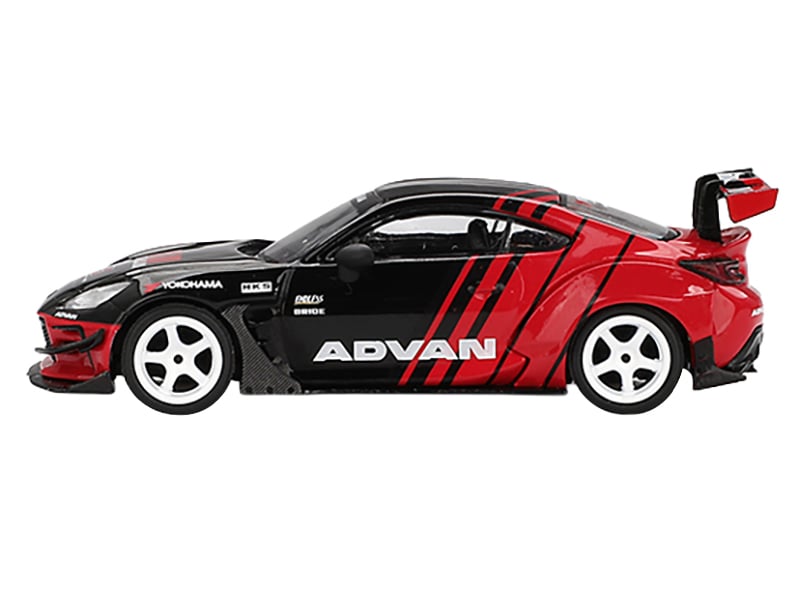 Toyota GR86 "HKS TYPE R ADVAN" RHD (Right Hand Drive) Black and Red "2022 Tokyo Auto Salon" Limited Edition 1/64 Diecast Model Car by Mini GT Sports Car Racing Model Cars