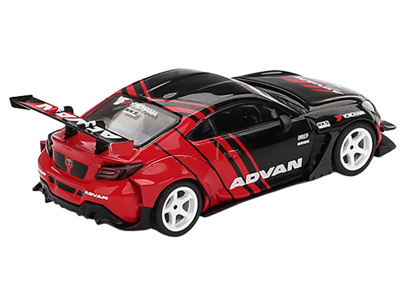 Toyota GR86 "HKS TYPE R ADVAN" RHD (Right Hand Drive) Black and Red "2022 Tokyo Auto Salon" Limited Edition 1/64 Diecast Model Car by Mini GT Sports Car Racing Model Cars