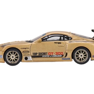 Toyota Supra (A80) "Top Secret GT-300" RHD (Right Hand Drive) Gold Metallic with Graphics Limited Edition 1/64 Diecast Model Car by Mini GT Automotive by Diecast Mania