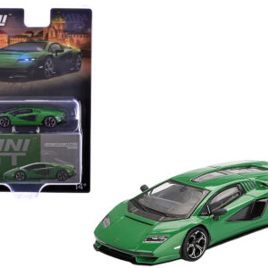 Lamborghini Countach LPI 800-4 Verde Medio Green Limited Edition 1/64 Diecast Model Car by Mini GT Sports Car Racing Model Cars by Diecast Mania