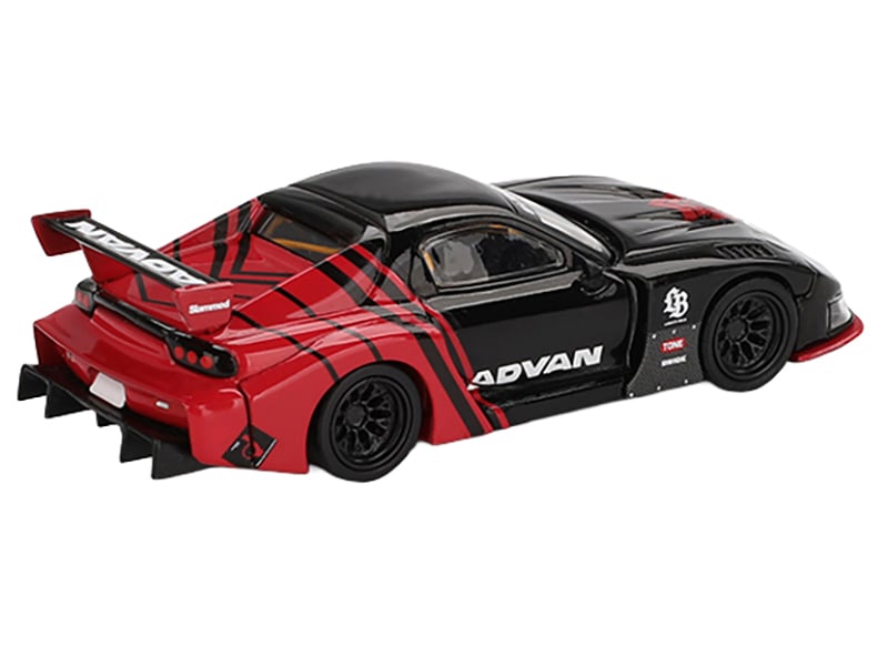 Mazda RX-7 LB-Super Silhouette RHD (Right Hand Drive) "Advan" Black and Red Limited Edition 1/64 Diecast Model Car by Mini GT Automotive