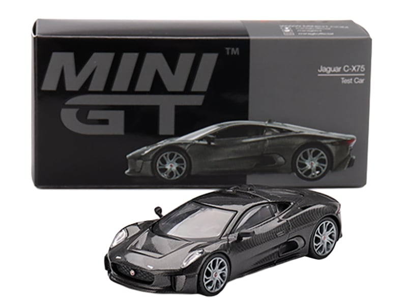 Jaguar C-X75 "Test Car" Black Carbon Limited Edition 1/64 Diecast Model Car by Mini GT Jaguar