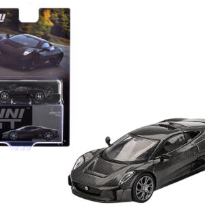 Jaguar C-X75 "Test Car" Black Carbon Limited Edition 1/64 Diecast Model Car by Mini GT Automotive by Diecast Mania