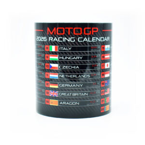 Moto 2026 GP Racing Calendar Mug - Red Edition - Track Circuits - Motorbike Championship Schedule Coffee Cup - Motorsport Fan Gift from the MotoGP Gifts store collection.