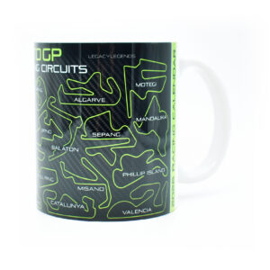 Moto 2026 GP Racing Circuits Mug - Neon Green - Track Outlines - Motorbike Championship Schedule Coffee Cup - Motorsport Fan Gift  by Legacy Legends