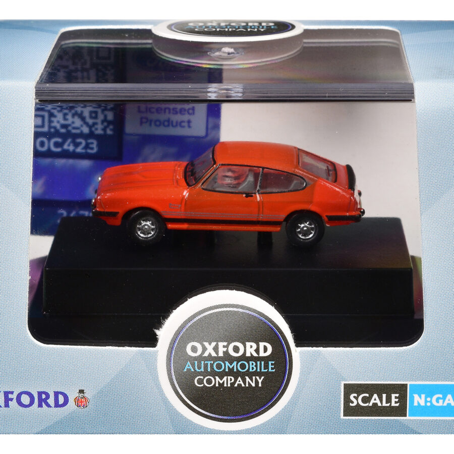 Ford Capri Mk3 RHD (Right Hand Drive) Sebring Red 1/148 (N) Scale Diecast Model Car by Oxford Diecast Automotive