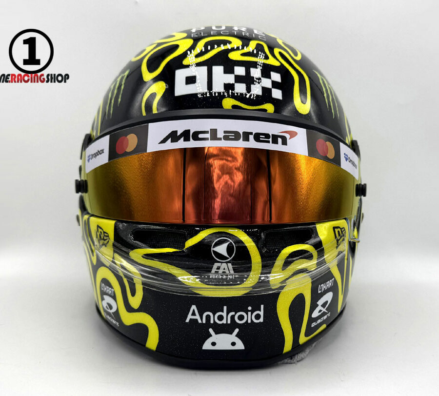 Lando Norris 2025 Bahrain GP F1 Replica Helmet Mc Laren F1 Bahrain GP - Sakhir Track Art
