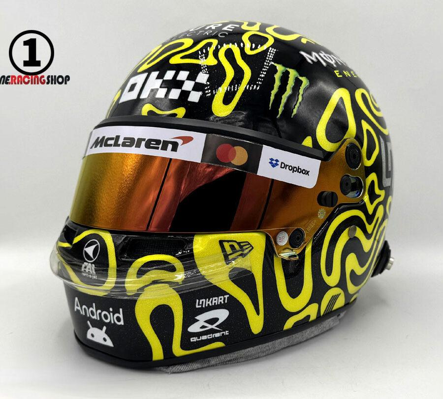 Lando Norris 2025 Bahrain GP F1 Replica Helmet Mc Laren F1 Bahrain GP - Sakhir Track Art