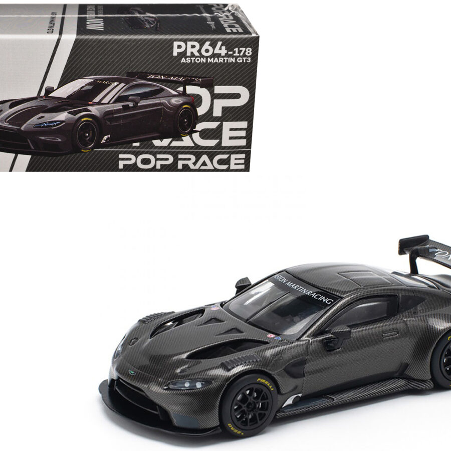 Aston Martin GT3 Carbon Edition 1/64 Diecast Model Car by Pop Race Automotive