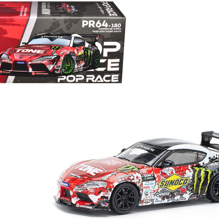 Toyota Pandem GR Supra RHD (Right Hand Drive) Daigo Saito "D1 Grand Prix" (2024) 1/64 Diecast Model Car by Pop Race Automotive