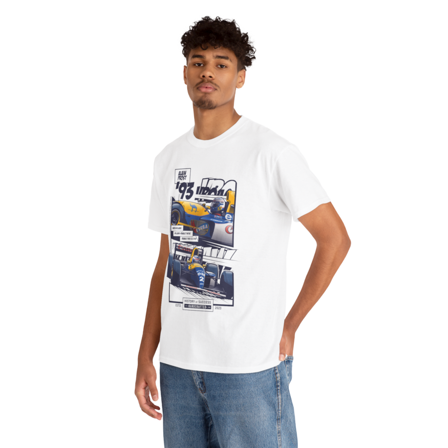 Alain Prost 1993 Williams FW15C T-Shirt | Formula One Legend Racing Tee | Formula 1 Vintage Motorsport Shirt F1 Jackets
