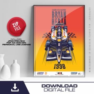 Bryan Herta 1998 Laguna Seca Poster | IndyCar Racing Wall Art | Vintage Motorsport Digital Download Print from the More Series store collection.