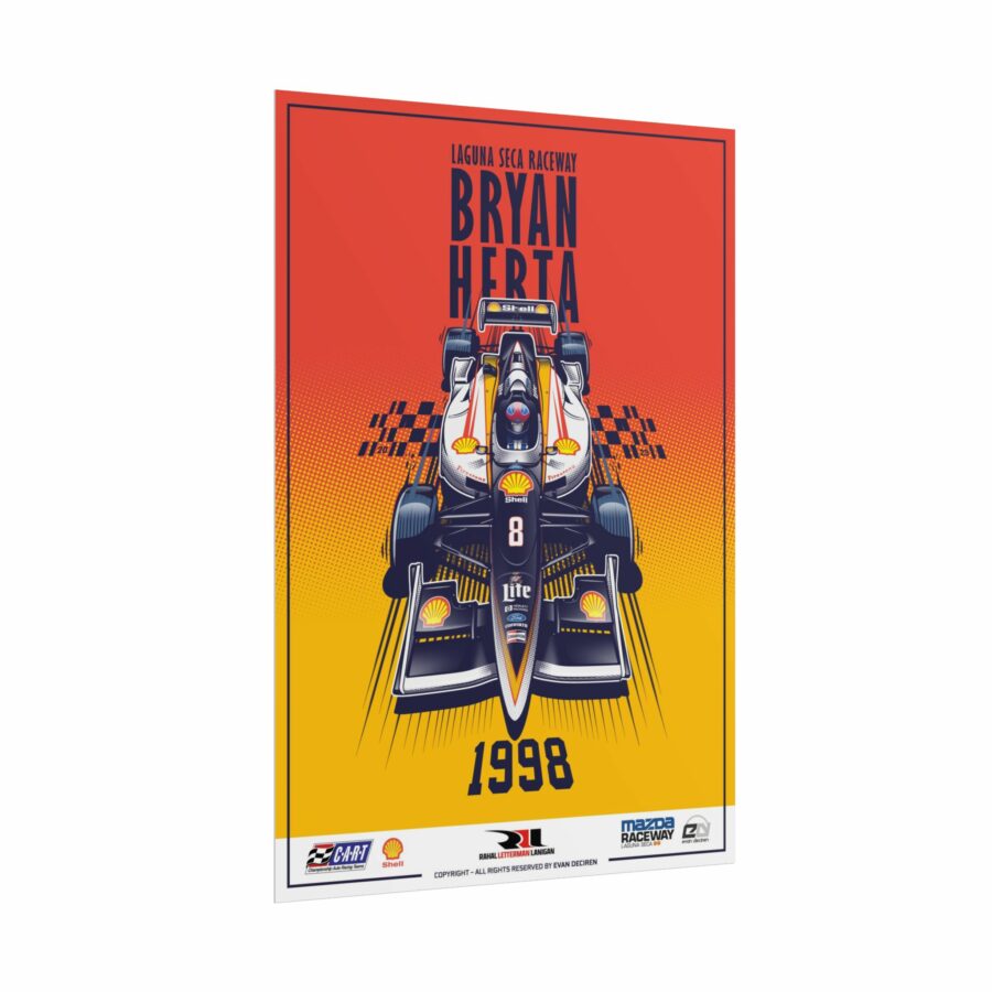 Bryan Herta 1998 Laguna Seca Poster | Vintage IndyCar Legend Racing Print | CART Motorsport Wall Art Indy Car