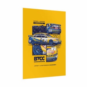 Alain Menu 1997 BTCC Poster | Renault Laguna Touring Car Art | British Touring Car Championship Print | Retro Motorsport Wall Art from the Renault store collection.